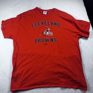 Cleveland Browns Shirt Mens XL Orange NFL Football Reebok Graphic Helmet Tee